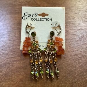 Euro Collection Drop Dangling Earrings New  Made in USA